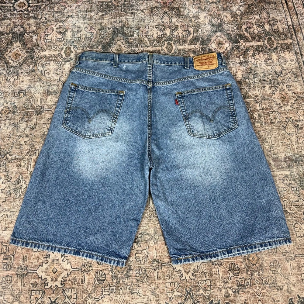 Y2K 2000s Levis 569 Baggy Blue Jorts Size 38